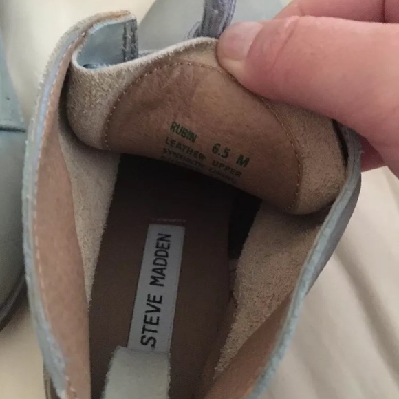 SOLD‼️New Steve Madden Boots Blue Leather Booties - Picture 6 of 6